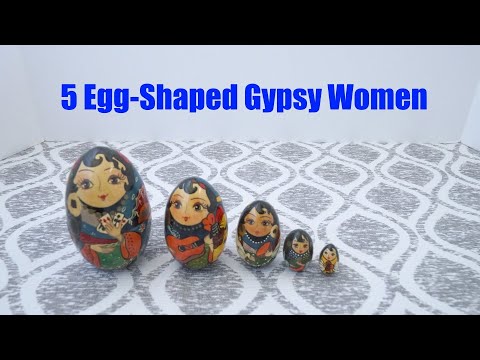 My Nesting Doll Collection #0131 – 5 Egg-Shaped Gypsy Women
