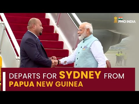 Prime Minister Narendra Modi departs for Sydney from Papua New Guinea
