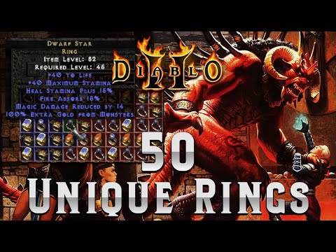 50 Unidentified Level 85 Area Unique Rings - INSANE RNG!!! - Diablo 2