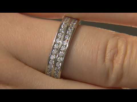 WR2040 0.75 Carat Double Channel Set Ladies Diamond Wedding Ring
