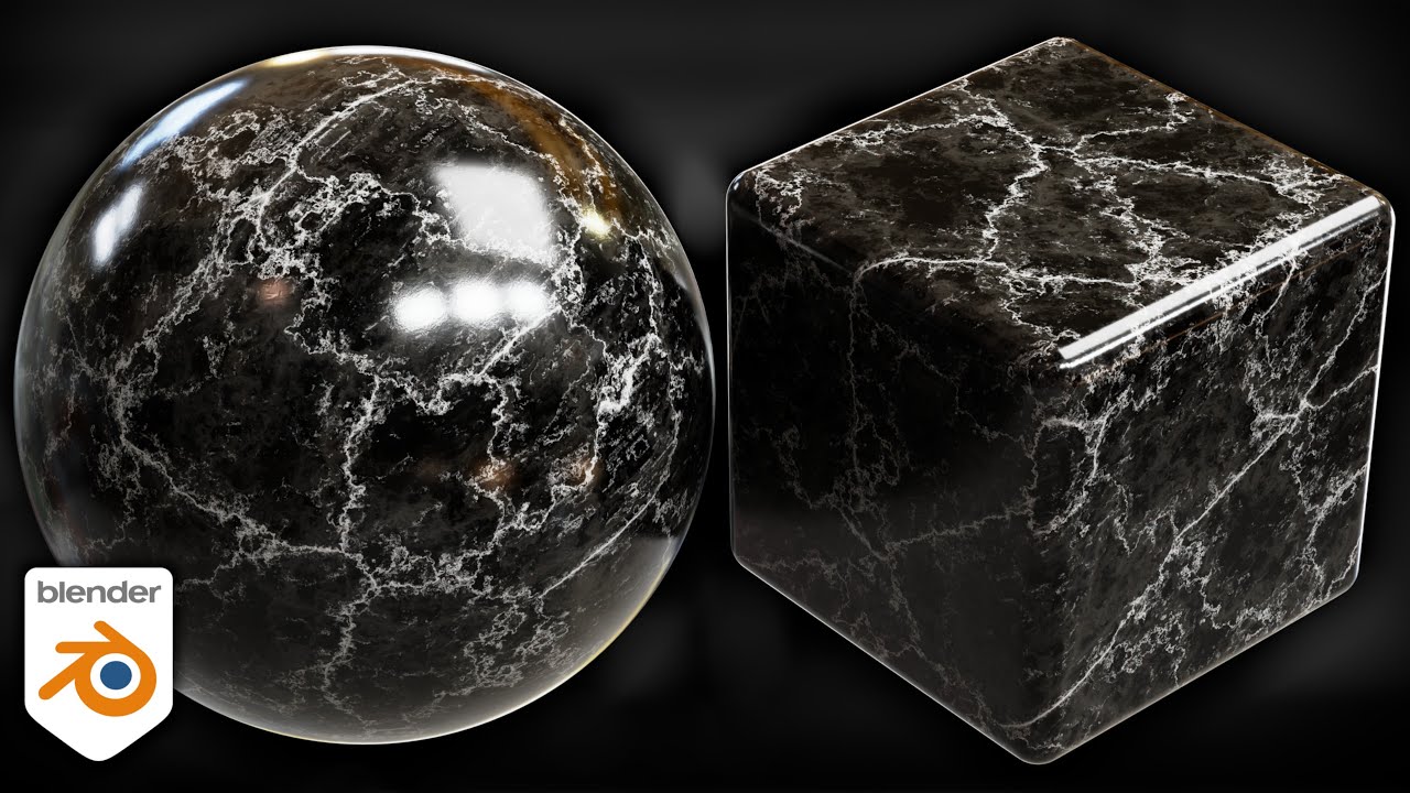 Procedural Black Veined Marble Material (Blender Tutorial)