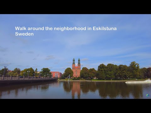 [4K] Walking around the Fors Bron and City Park in Eskilstuna, Sweden