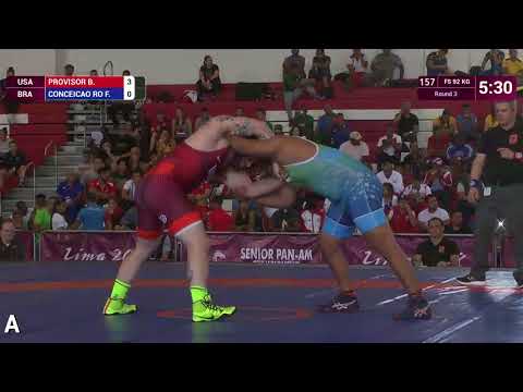Round 3 FS - 92 kg: B. PROVISOR (USA) v. F. CONCEICAO RO (BRA)