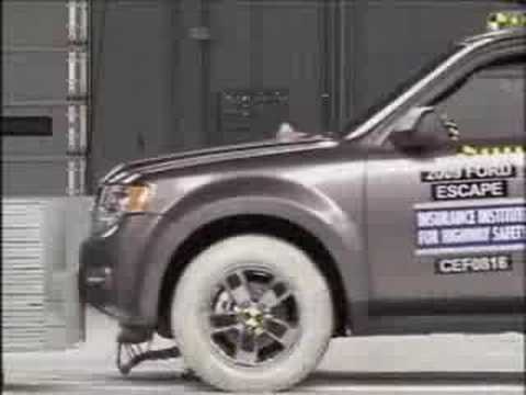 Crash Test 2009 Ford Escape / Mazda Tribute / Mercury Mariner / Hybrid Models (Frontal Offset Test) IIHS