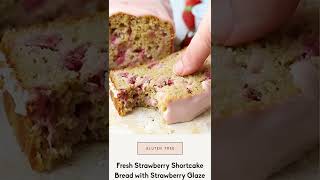 Fresh Strawberry Shortcake Bread with Strawberry Glaze | Full recipe details  given in description |