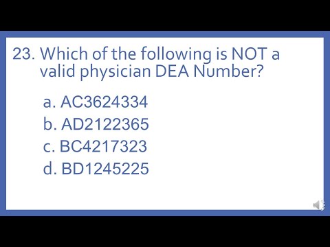 PTCB PTCE Practice Test Question 23 - DEA Number Calculation (Pharmacy Technician CPhT Test Prep)