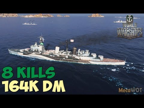 World of WarShips | Belfast | 8 KILLS | 164K Damage - Replay Gameplay 1080p 60 fps