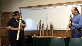 Native American Flute call and response 2 flutes Wandering Bear, Scott Brown