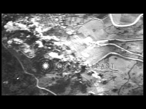 B-25 bombers attacking roads in Colletta to stop advance of German 16th Panzer Di...HD Stock Footage