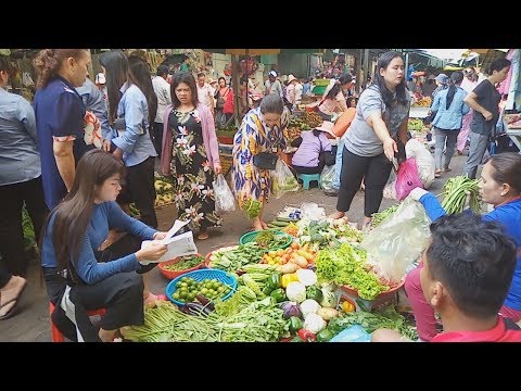 Morning Street Food - Street Food View In Phnom Penh Market - Asian Market Food