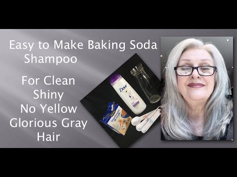 Easy to Make Baking Soda Shampoo for Clean, Shiny, No Yellow Gray Hair