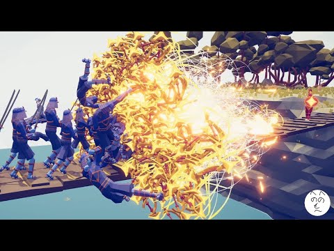 100 Samurai on Bridge vs Every God TABS Map Creator Totally Accurate Battle Simulator