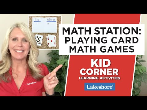 Part of a video titled Math Station: Playing Card Math Games - YouTube