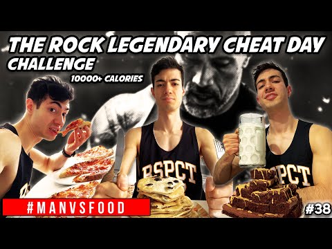 THE ROCK LEGENDARY CHEAT DAY CHALLENGE (10000+ Calorie) - Dwayne Johnson Cheat Day ITA | MAN VS FOOD