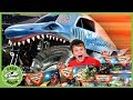 Dinosaurs Giant Trucks Monster Jam Adventure With Kids Surprise Toys Life Size Dinosaur Escape