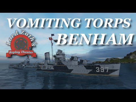 Vomiting Torps - Benham Tier 9 American Destroyer Sea of Fortune North Spawn World of Warships