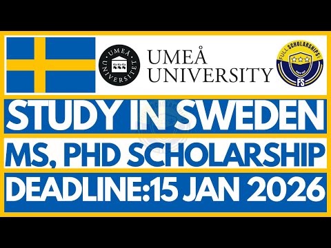Fully Funded Masters in Sweden | Umeå University Scholarship 2026 | Step-by-Step Apply Guide Europe