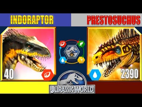 INDORAPTOR vs PRESTOSUCHUS | JURASSIC WORLD THE GAME
