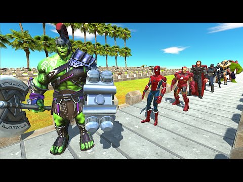NEW UNIT | Gladiator Hulk Coconut Island Death Run vs Marvel - Animal Revolt Battle Simulator