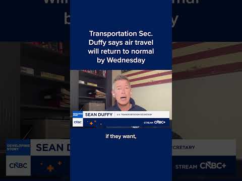 Transportation Sec. Duffy says air travel will return to normal by Wednesday