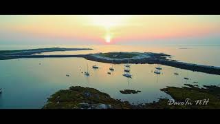 Sunrise over the Isles of Shoals, drone flight  Cedar and Star Islands Enya, To Go Beyond, Pt. 1