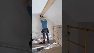 Easy Hack for Installing Beams Against a Sloped Ceiling