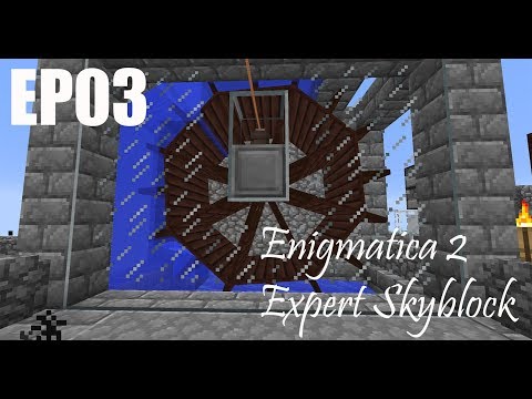 Enigmatica 2 Expert Skyblock | EP03 | Water Wheel Power!