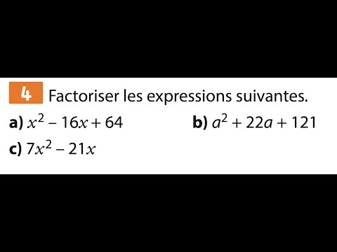 Seconde Calcul Littéral, Factorisation, Exercice 2 : Factoriser avec les  identités remarquables