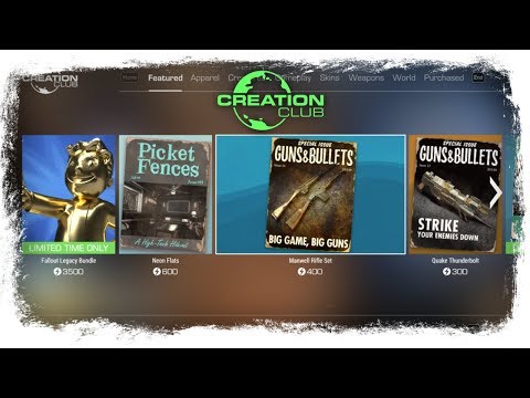 💰Fallout 4 Creation Club Today💰 Neon Flats, Manwell Rifle Set and Quake Thunderbolt, check em out!