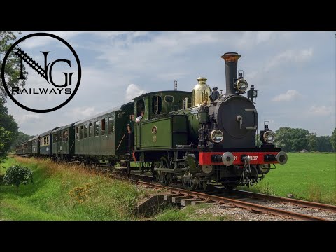 19 juli 2020 Stoomtrein MBS 8107 'de Kikker' op het lokaalspoor tussen Haaksbergen en Boekelo