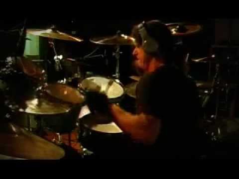 Paul Bostaph warming up in the studio