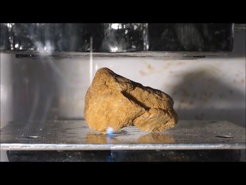 Lava Bubbles Turned to Crystals In Hydraulic Press