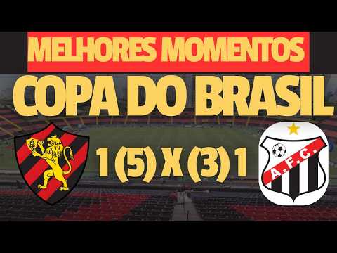 AO VIVO: SPORT SE CLASSIFICA NOS PÊNALTIS DIANTE DO ANÁPOLIS/GO: 1 (5) X (3) 1