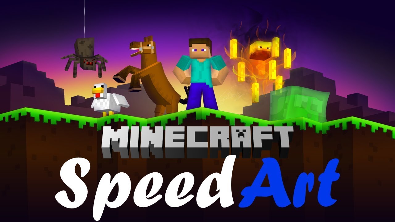 Timelapse Digital Art - Drawing Minecraft Fan Art