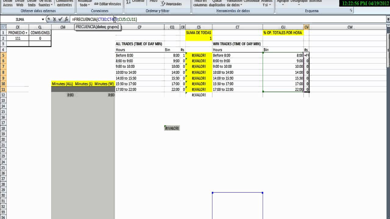 Editar matrices Excel