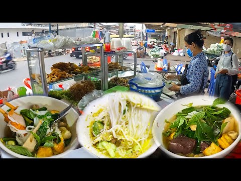 Most Teen Popular Snacks Khmer Rice Noodle and Pond Noodle Street Food @evening Time