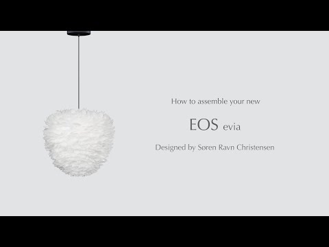 Video Umage Eos Evia large péřové stínítko pro sestavení závěsného, nástěnného nebo stojacího svítidla