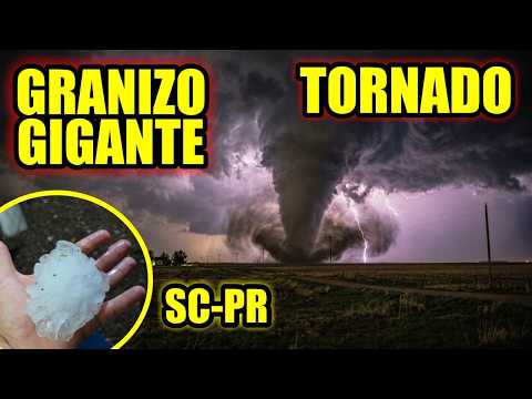 🚨TORNADO EM SC E GRANIZO GIGANTE NO OESTE CATARINENSE E SUDOESTE DO PARANÁ (DOMINGO 30/08/26)