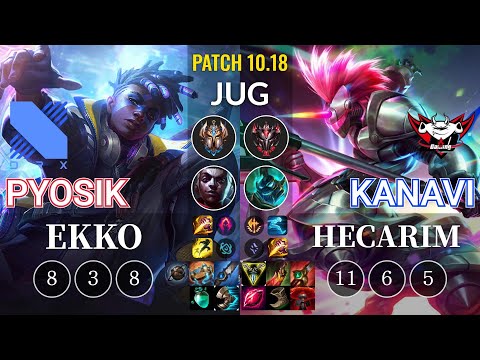 DRX Pyosik Ekko vs JDG Kanavi Hecarim Jungle - KR Patch 10.18