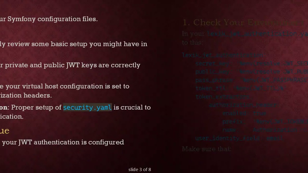 Troubleshooting JWT Token not found Error with LexikJWTAuthenticationBundle in Symfony 4