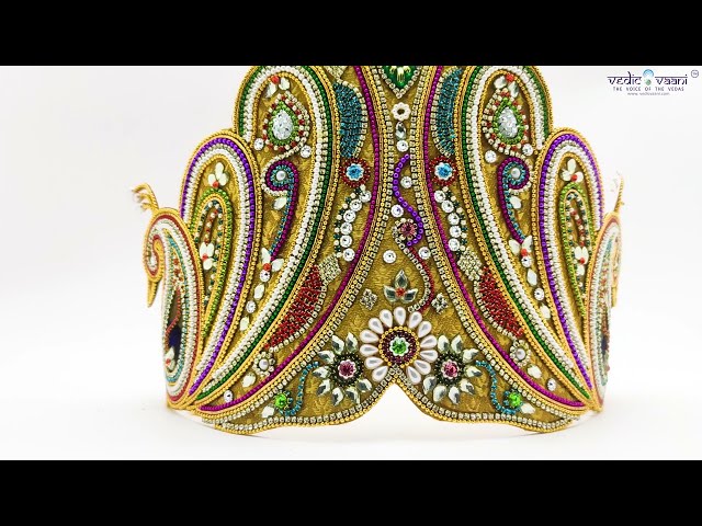 Mor Mukut , Crown for Deity Statue (14 inches Ear to Ear Dimension ) video