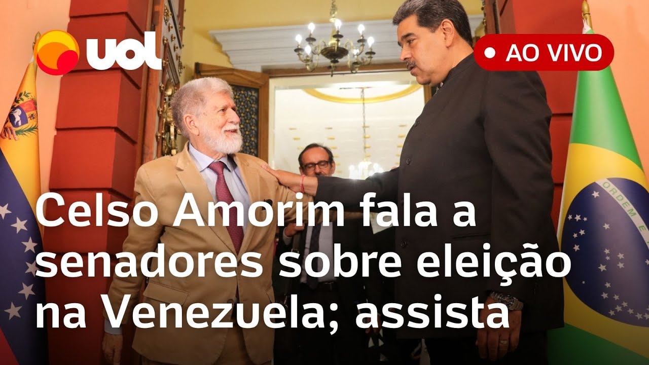 Celso Amorim fala ao vivo sobre eleição na Venezuela, Maduro e Lula e+; assista à comissão do Senado