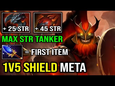 WTF SHIELD GOD 1st Item Aghanim Mars OP 1v5 Tank Max Strength NEW Meta 7.31c Dota 2