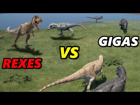 Gigas Hunting Rexes Compilation - The Isle Gameplay