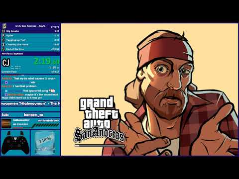 GTA San Andreas Any% Tweleve Speedrun - Hugo_One Twitch Stream - 1/2/2018