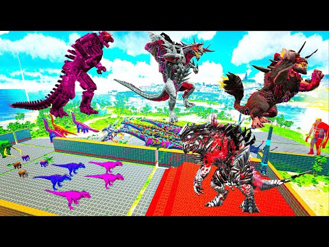 Tek Godzilla Deathrun VS Kong x Mecha Godzilla - Ark dinosaurs