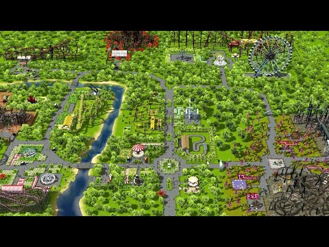A Giant Theme Park In RCT3 With Famous Premade Rides!