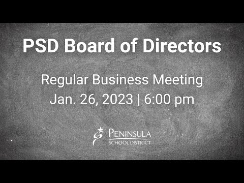 Peninsula School District Board Regular Business Meeting - 01/26/2023