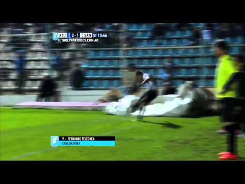 Gol de Telechea. Atl. Tucumán 2 - Santamarina 1. Fecha 20. Primera B Nacional 2015. FPT.