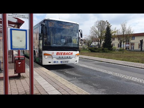 Busmitfahrt im Setra auf der 587 von Elsterwerda Bahnhof nach Elsterwerda-Biehla Bahnhof